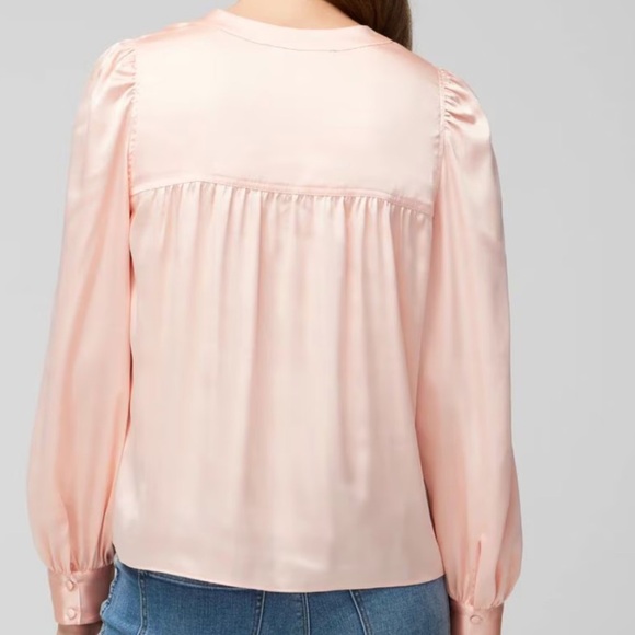 NWT White House Black Market Satin Elegant Black Blouse SZ L - Picture 14 of 16